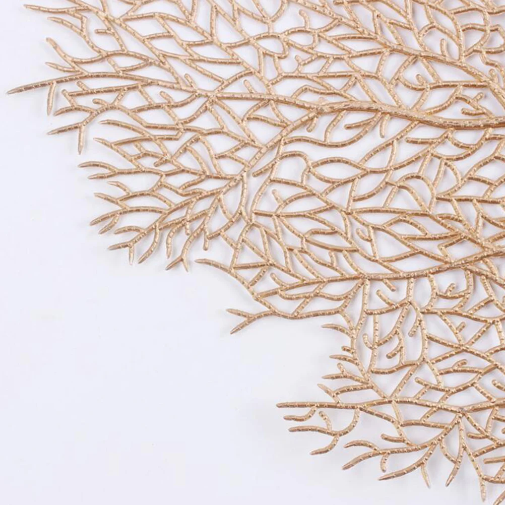 

6 Pcs Simulated Coral Branch Placemat Dinner Mats Table Pad Placemats Washable Heat Insulation Coasters