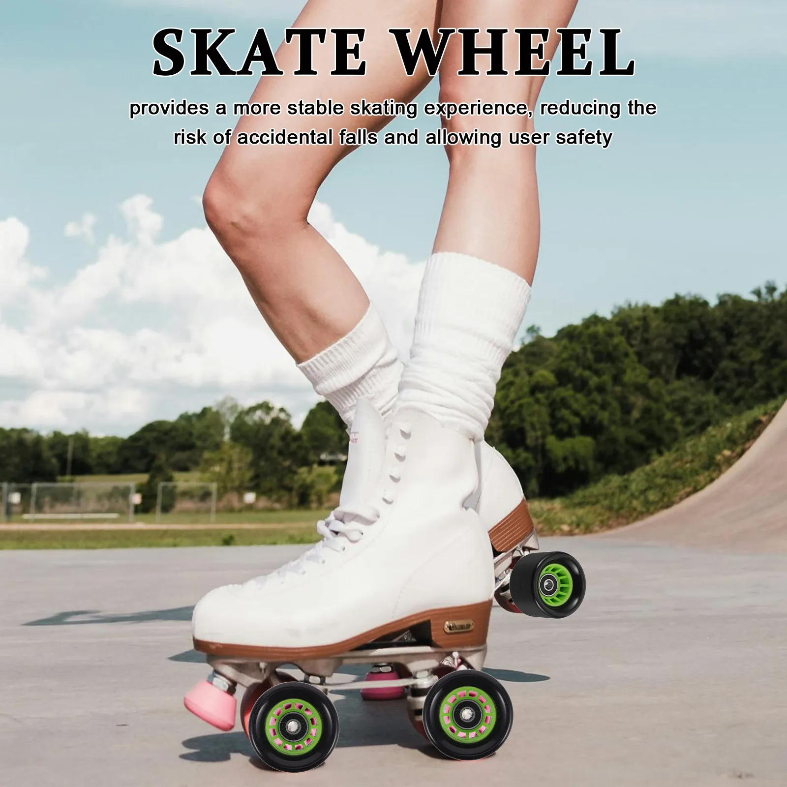 

Replaceable Skate Wheel for Roller Skates Skateboard Indoor Outdoor Use Fast Smooth Performance Skating Accessory