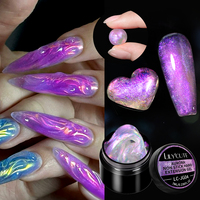 LILYCUTE Purple Auroras Glitter Non Stick Hand Solid Extension Nail Gel Polish 5D Modeling Carving Flower Soft Nail Acrylic Gel