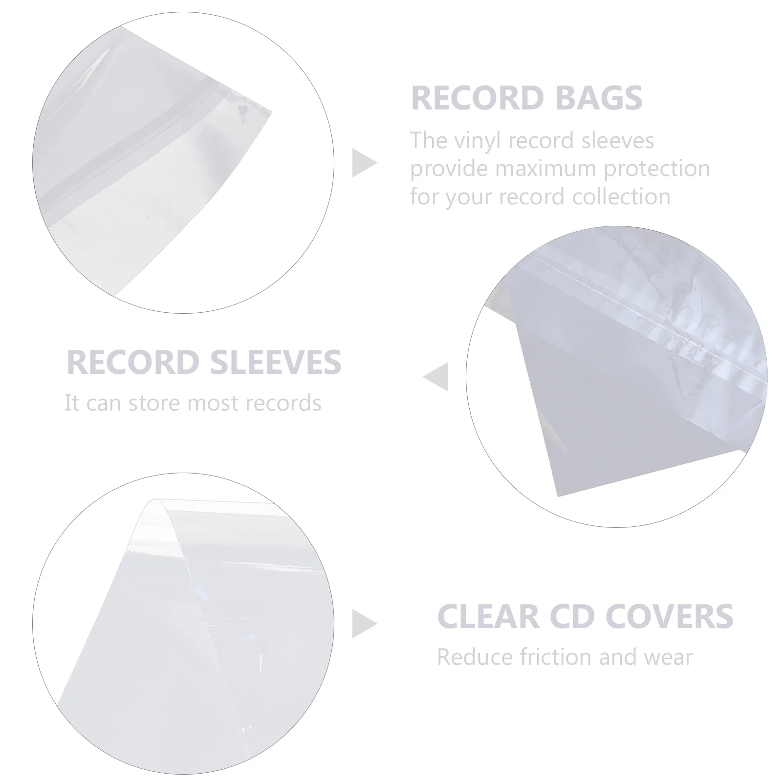 

50 Pcs Discs Bags Vinyl Record Protective Sleeve Outer Sleeves Anti-static Packaging