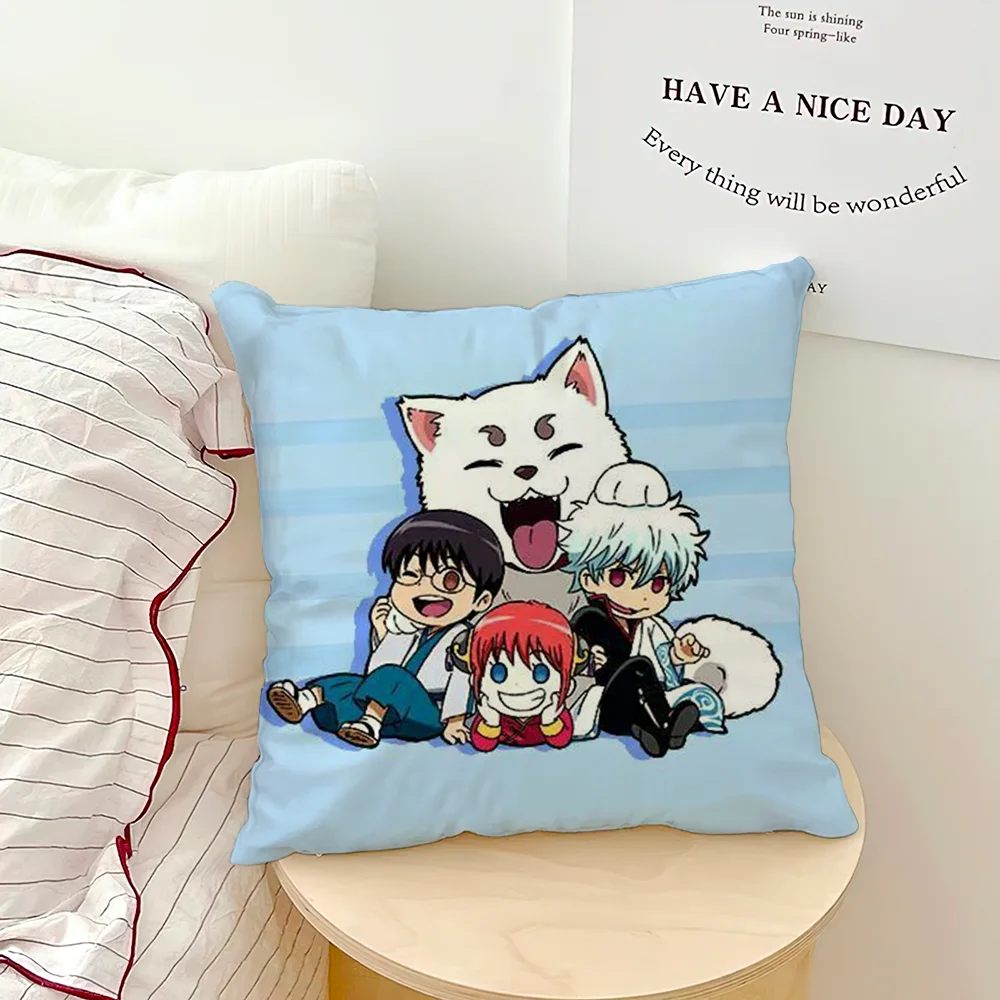 Anime GinTama Pillow Case Sofa living Printing Decoration Room Home Office Coffee Shop Car Nordic Simplicity Cover