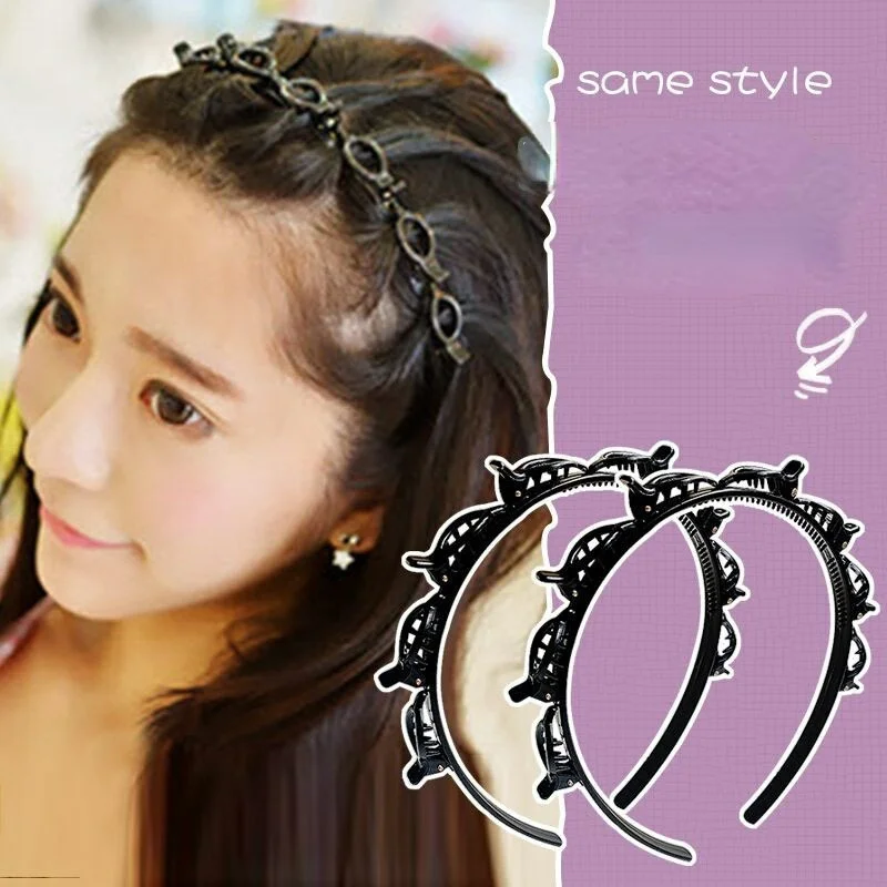 Double Bangs Hairstyle Hair Clips Hairpin Head Hoop Twist Plait Clip Front Hairclips Hair Hoop Women Headband Beauty Tool