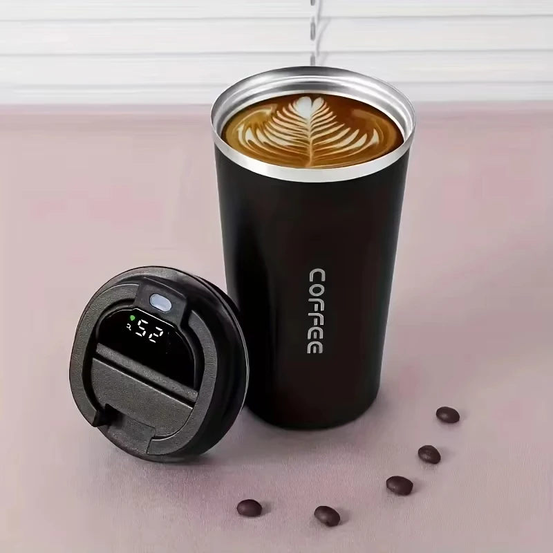 Thermo Cafe Coffee Mug Car Thermos Mug 380/510ML Leak_Proof Travel Thermo Cup for Tea Water Coffee Double Stainless Steel