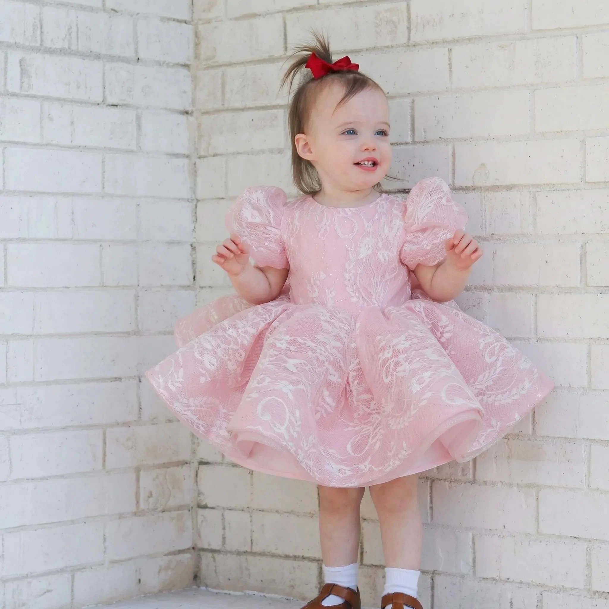 فستان أنيق وردي لامع من الدانت - مراجعة Toddler Girl Tulle Party Dress وسعره