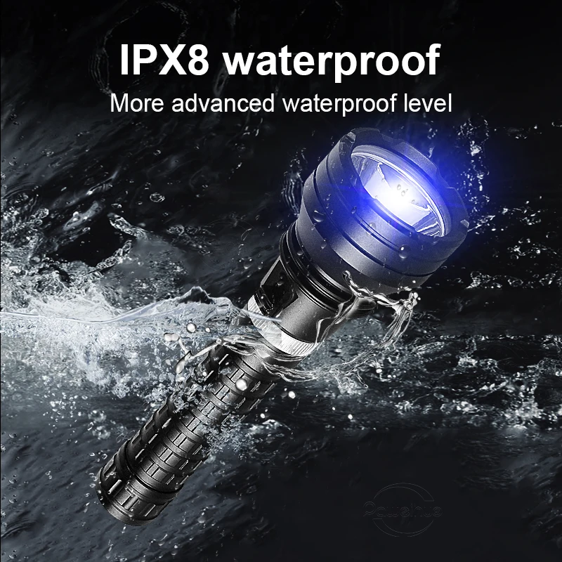 2024 Super High Power Diving Flashlight XHP199 Led Professional Diving Flashlights Strong Lights Underwater Lighting 800M Torch