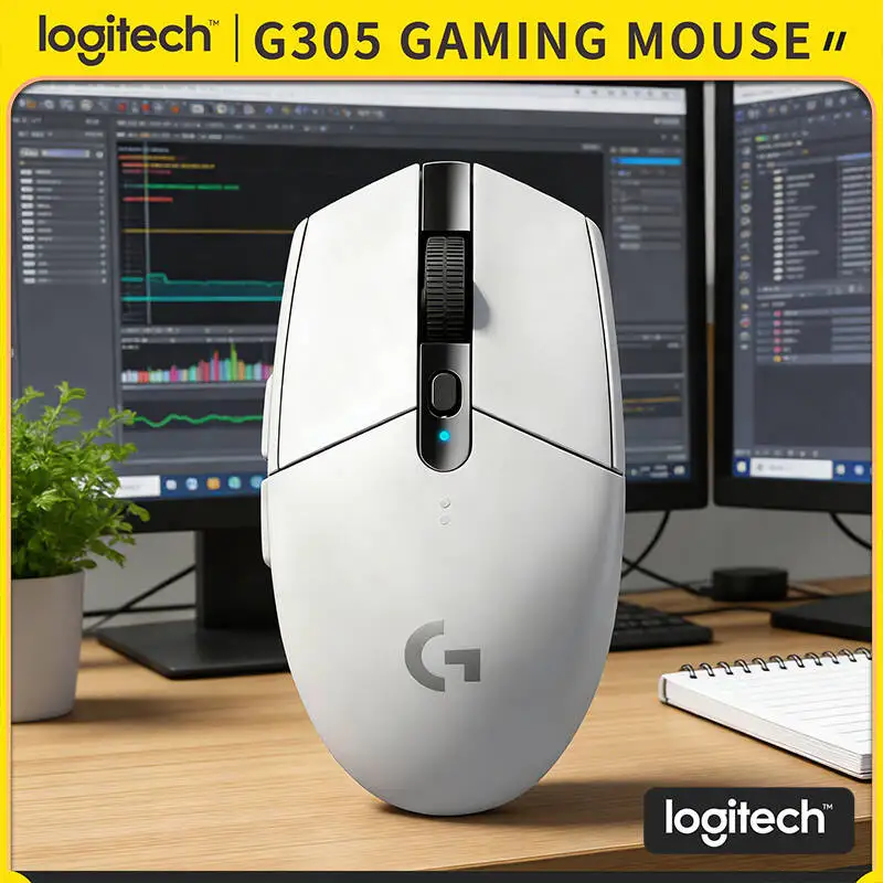 Gaming-Maus Logitech G305 Kabellos, 12000 DPI HERO, 6 Programmierbare Tasten, 250 Std. Akkulaufzeit, 99g, LIGHTSPEED 1ms Reaktionszeit