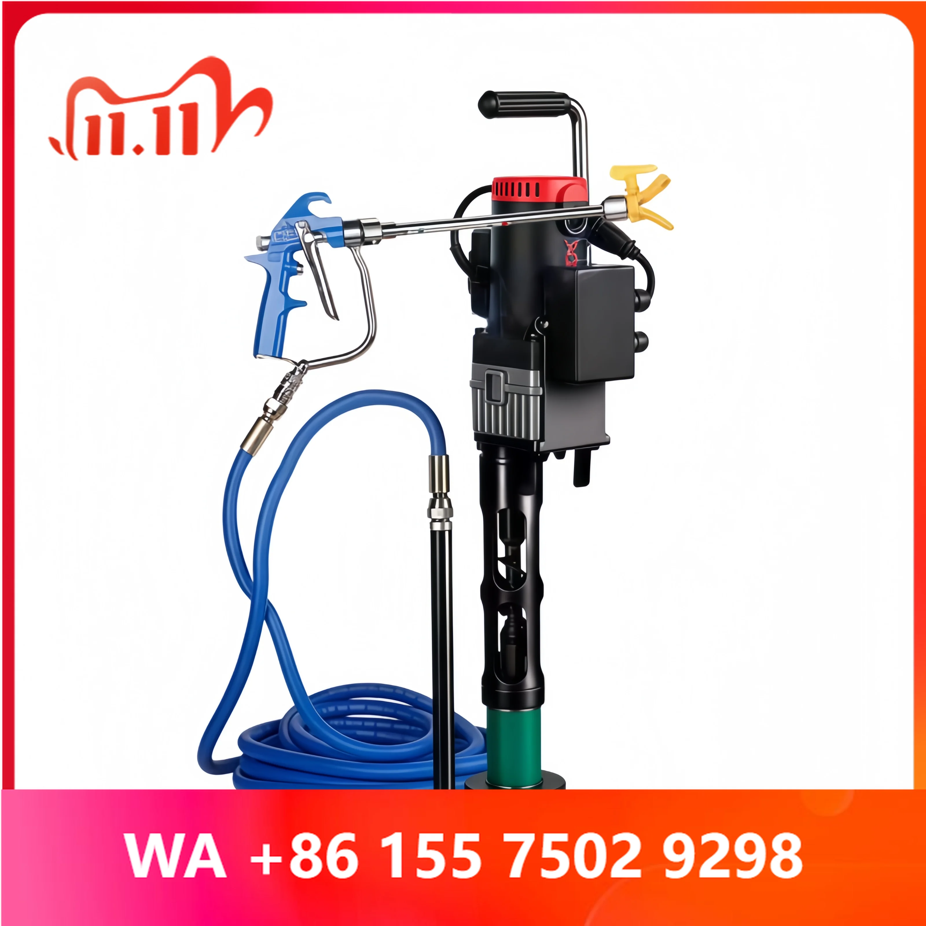 2800W High Paint Sprayer Por Bucket System Adjus Nozzle for Fine Coating Paint Putty and ment