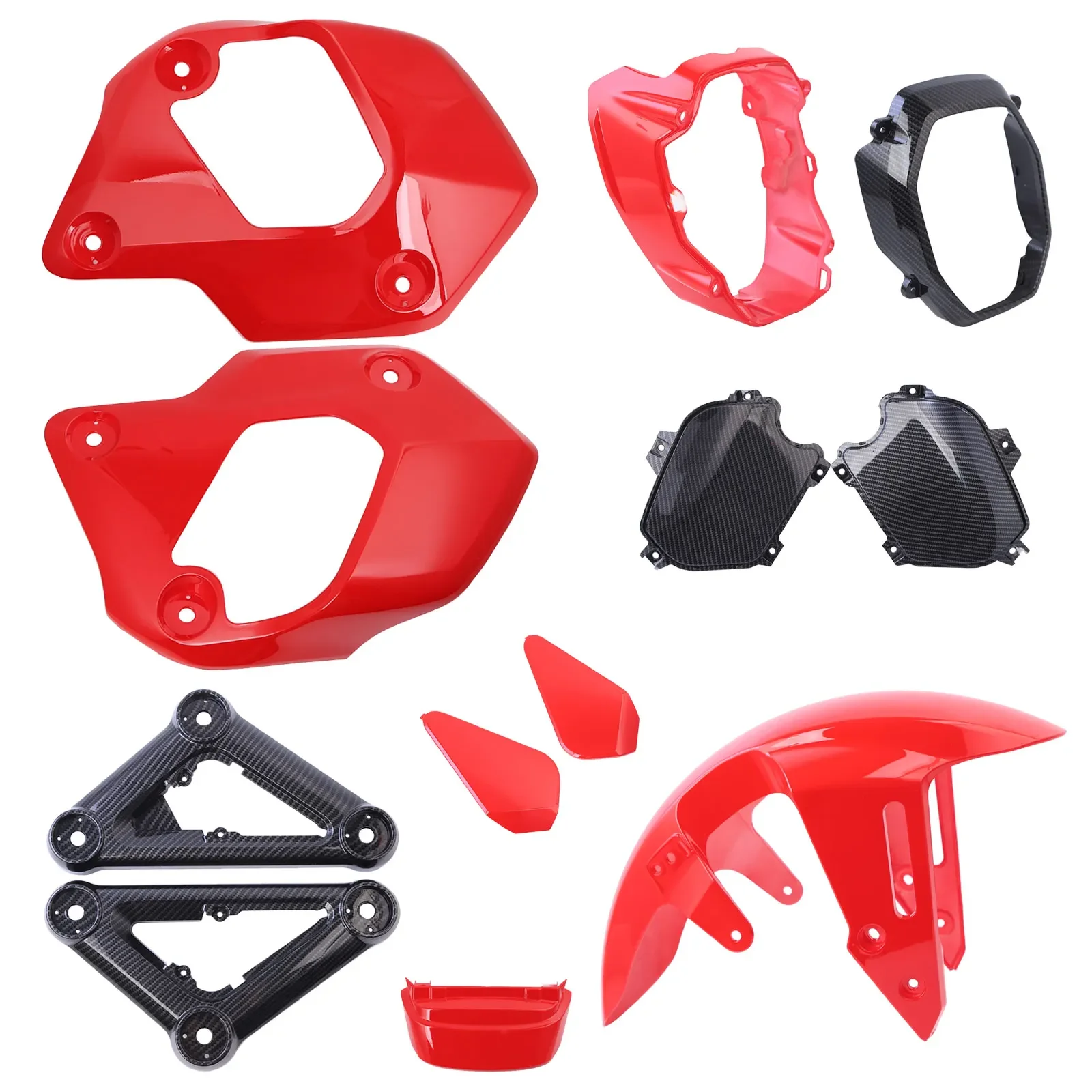 Motorcyle Fairing Kit in ABS Material Compatible with 2021-2024 Honda Grom Msx 125 SF, Red Color