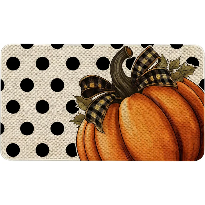 Hello, autumn front doormat, indoor and outdoor entrance, Thanksgiving maple leaf doormat, home decoration