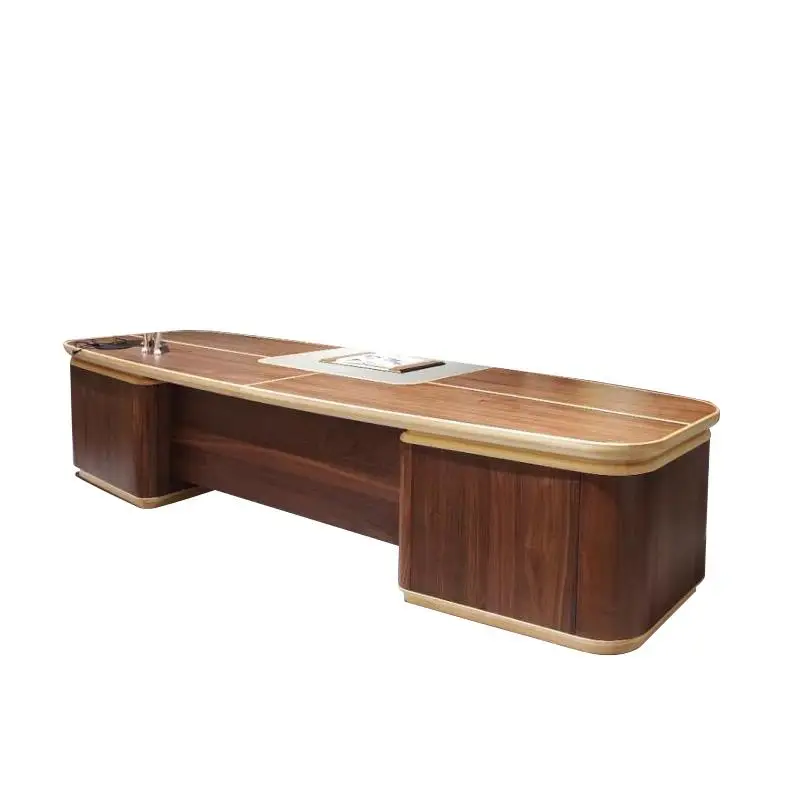 

New Chinese-style solid wood office boss table Taipan desk black walnut president table