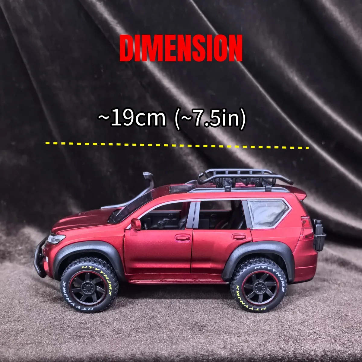 Modèle de voiture SUV tout-terrain Toyota Prado, échelle 1:24, véhicule de luxe, réplique Miniature, jouet cadeau de noël pour enfant