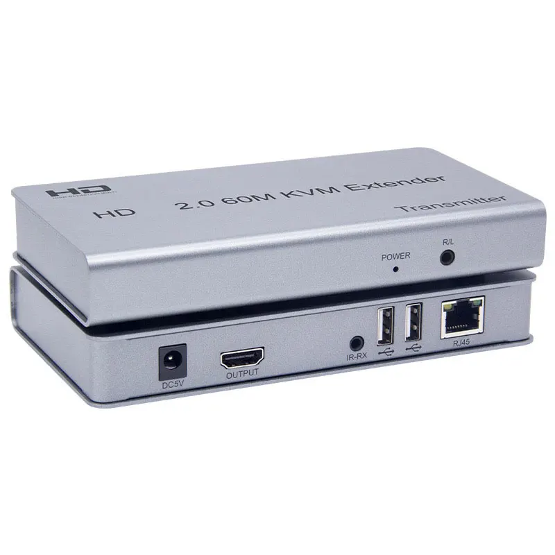 4K 60Hz 2.0 KVM 60M I USB Extension Over Ethernet CAT5e/6 1080P for HDMI Extender with USB Support Mouse Keyboard