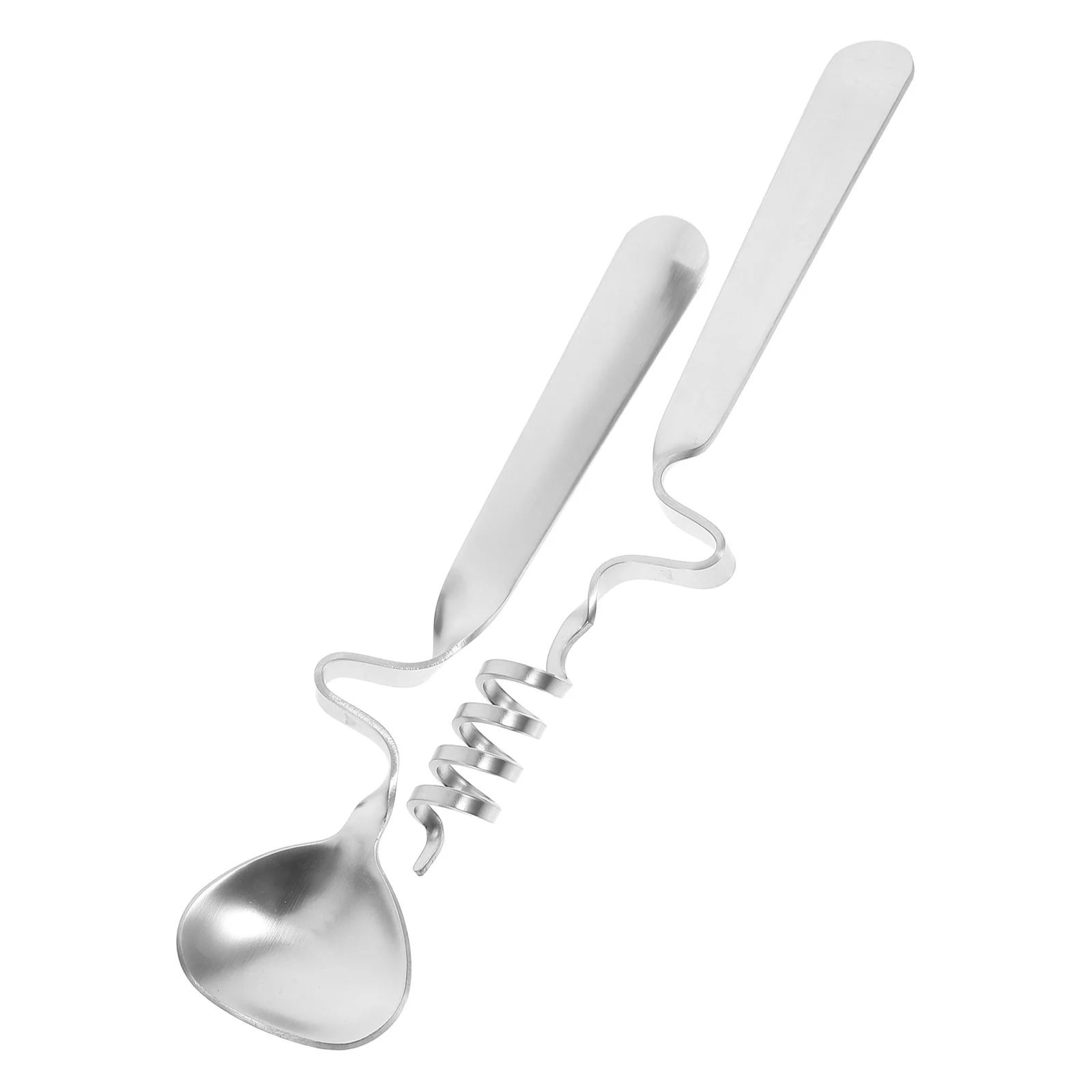 

1Set Stainless Steel Curved Handle Spoons Honey Dripper Coffee Stirrer Jam Spoon for Kitchen Tableware Hanging Spoon