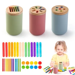 Montessori brinquedos do bebê brinquedos educativos de silicone cor correspondência balde brinquedos cognitivos da criança sensor jogo jogos do bebê 2 anos