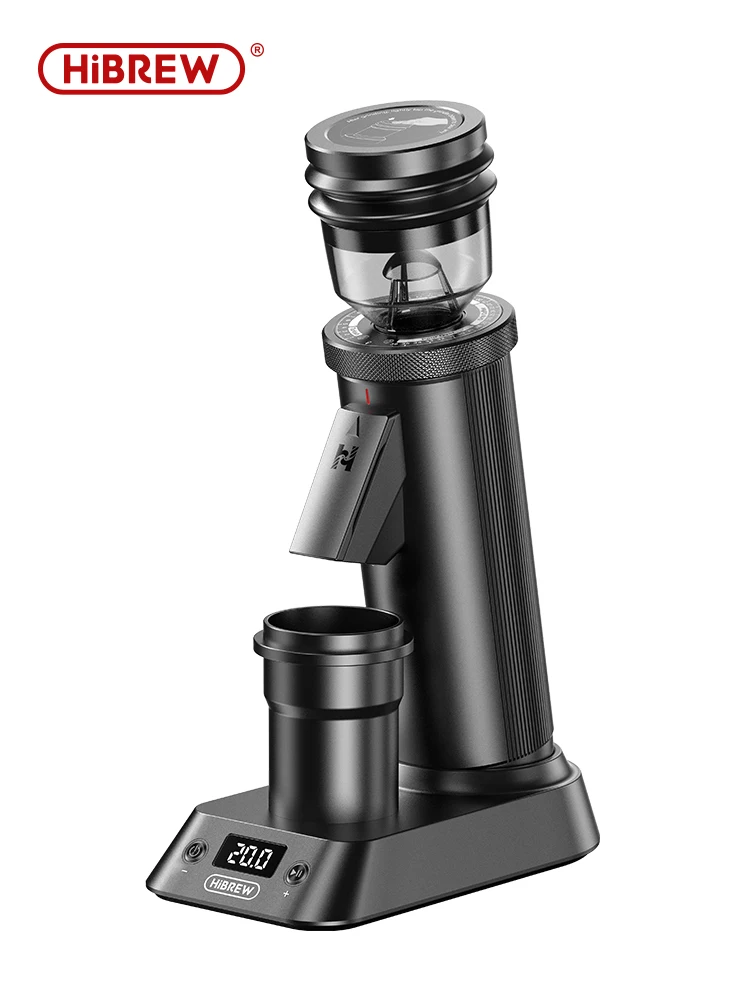 HiBREW G5 Plus Elektrische Kaffeemühle 48mm Konische Mahlscheiben Digitaler Timer Antistatisch Neigungswinkel für Espresso und Pour-Over