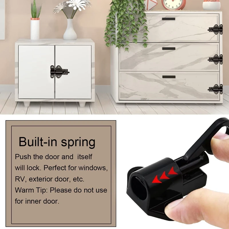 2 pak gerendel pegas pengunci geser, digunakan untuk pintu tutup otomatis, selot barel, kunci pintu geser otomatis