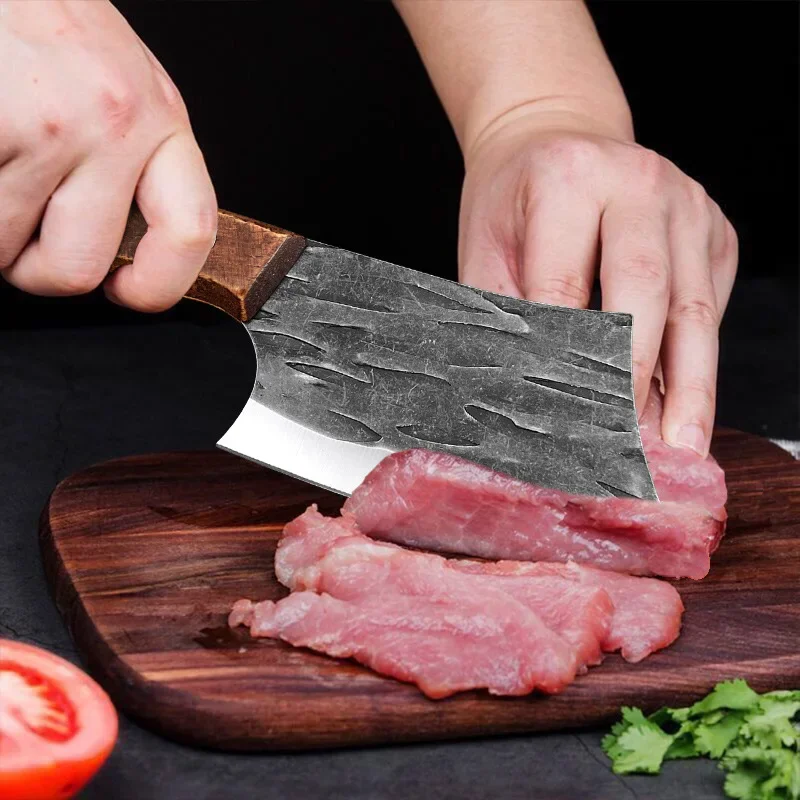 Meat Cleaver Kitchen Chef Knives Handmade Forged Stainless Steel Boning Butcher Knife Wooden Handle Kitchen Accessories image 5