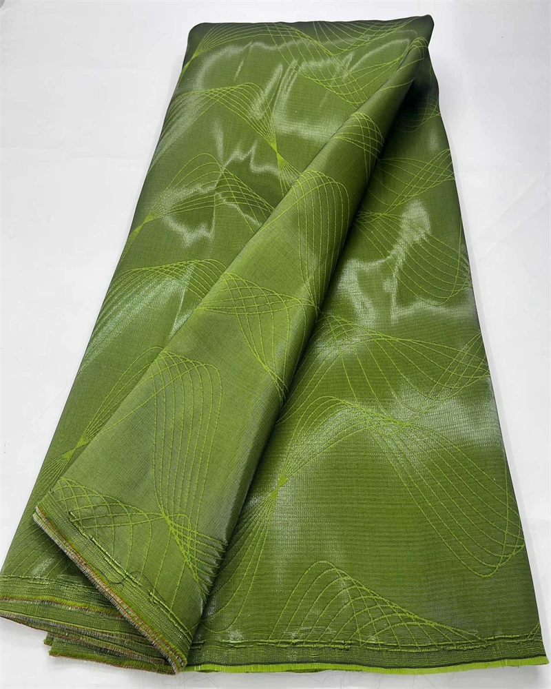 

African Nigerian High-Quality Organza Embroidery Tulle Lace Fabric Guipure Brocade Jacquard for Party Gown Dress Making