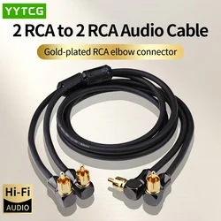 HIFI 90 Degree Elbow RCA to Male Audio Cable Gold Plated Plugs Right Angled Extension OFC RCA Audio Cable for Home Theater DVD
