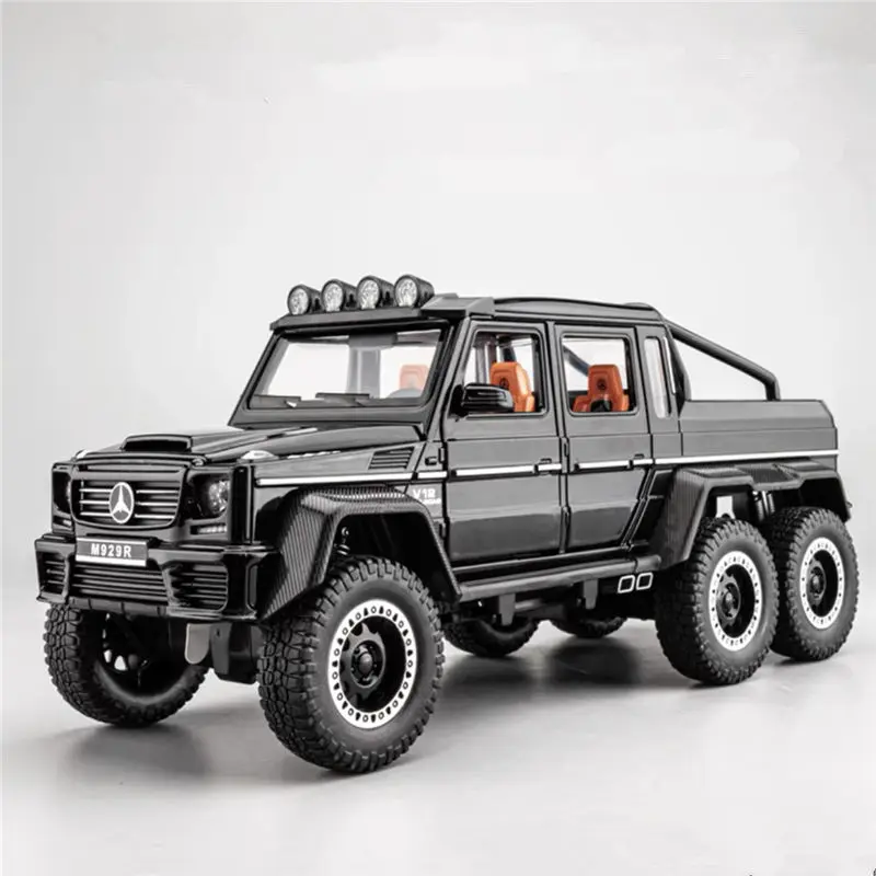 1:20 G65 G63 6*6 Tire Alloy Car Model Diecast & Toy Metal Off-Road Vehicles Car Model Sound and Light Simulation Childrens Gifts