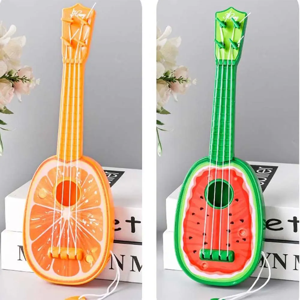 Instrumento educacional brinquedo inclinado montessori brinquedos frutas ukulele instrumento musical guitarra brinquedo instrumento musical brinquedo