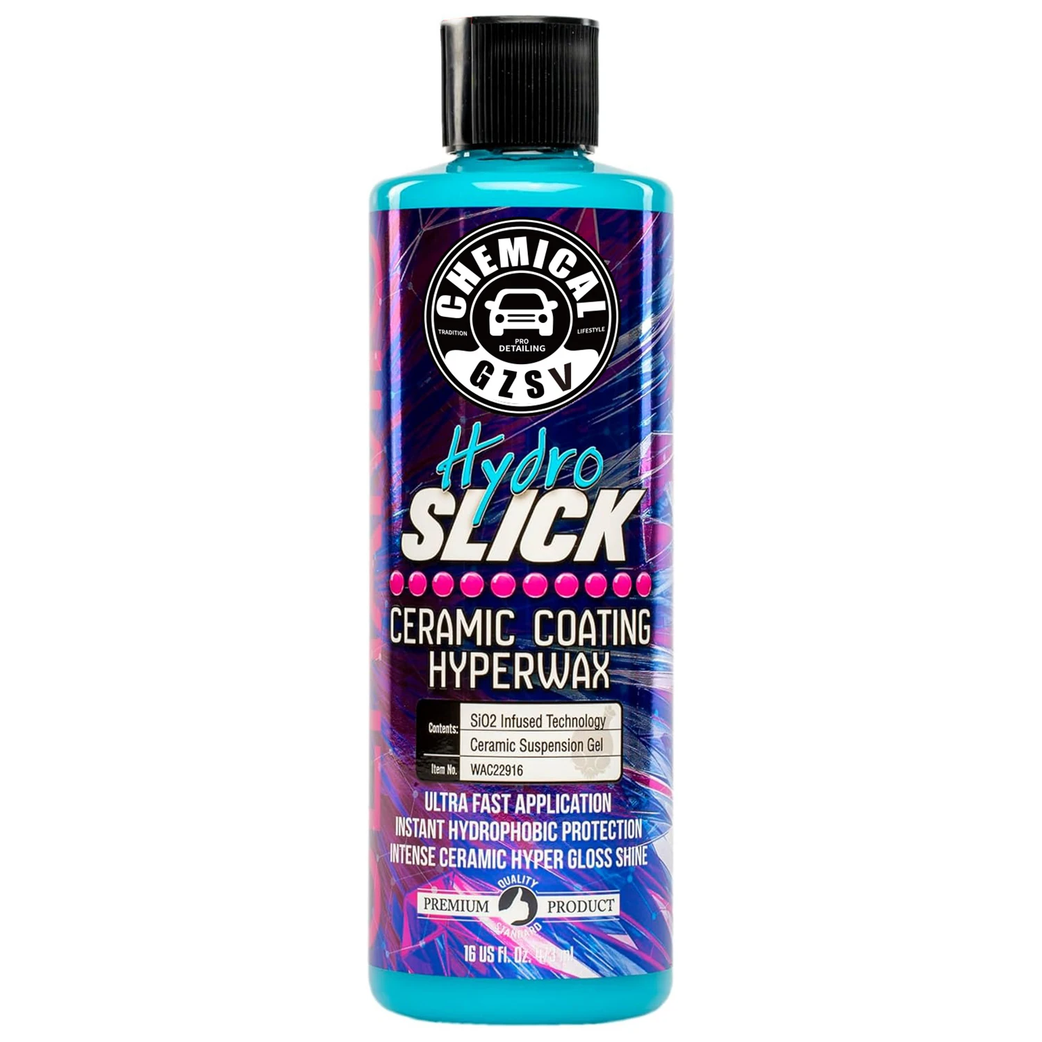 

Chemical WAC22916 HydroSlick Intense Gloss Sio2 Ceramic Coating Hyperwax Hyper Gloss Shine Safe for Cars Trucks SUVs Motorcycles