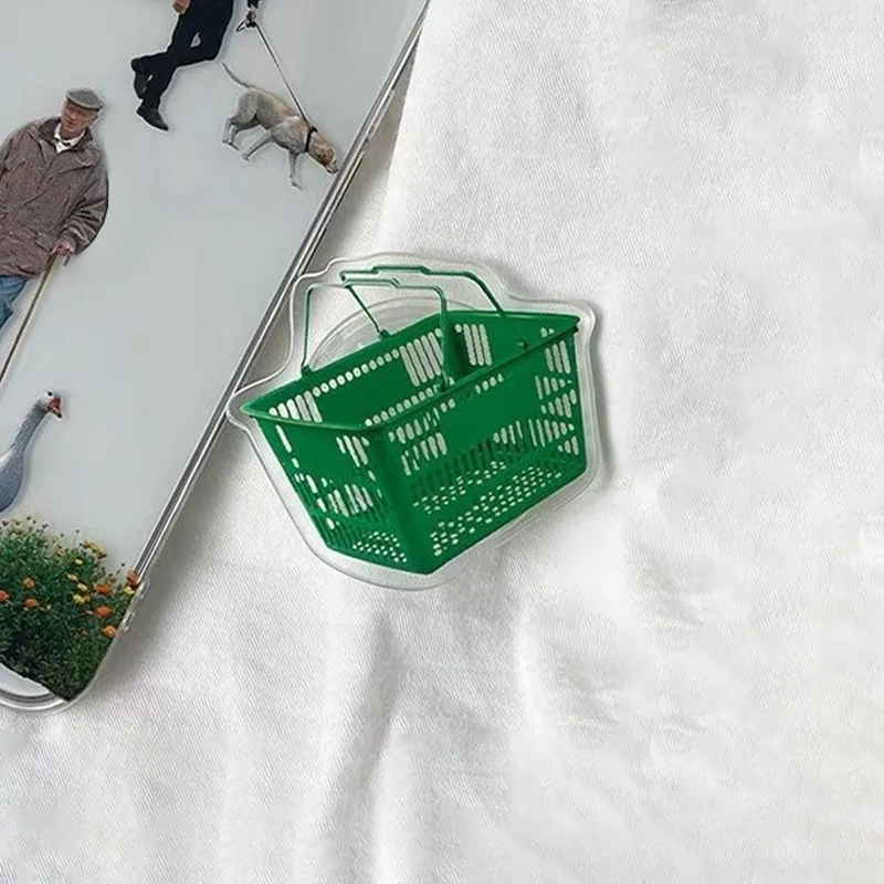Korean Cute Green Basket Grip Tok Phone Holder Stand Griptok for IPhone 17 18 Samsung Universal Phone Accessories Finger Bracket