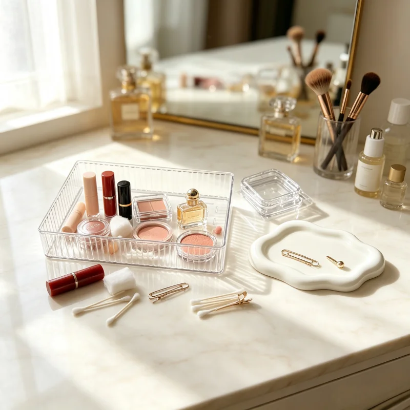 Beauty Makeup Tool Collection - Набор из 4 прозрачных вертикальных органайзеров