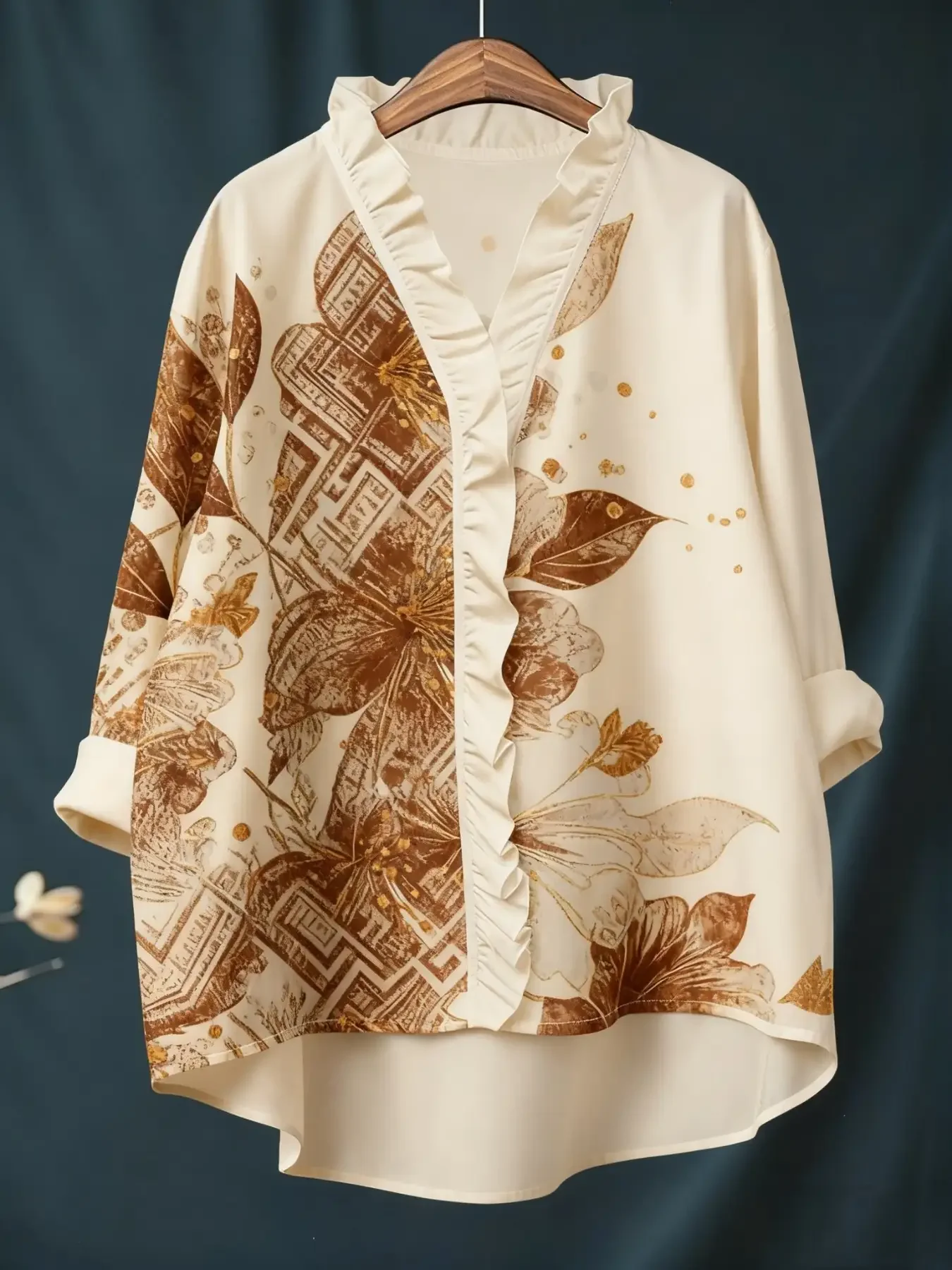 2026 new V-neck casual top, women's long sleeved lace shirt, Comfortable large spring and autumn tops