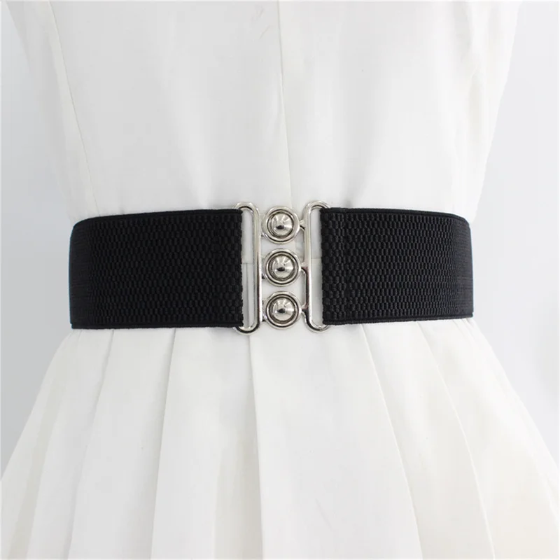 Fashion Korean Style Buckle Elastic Wide Belt Wide Cummerbund Strap Belt Waist Female Women Accessories Solid Color