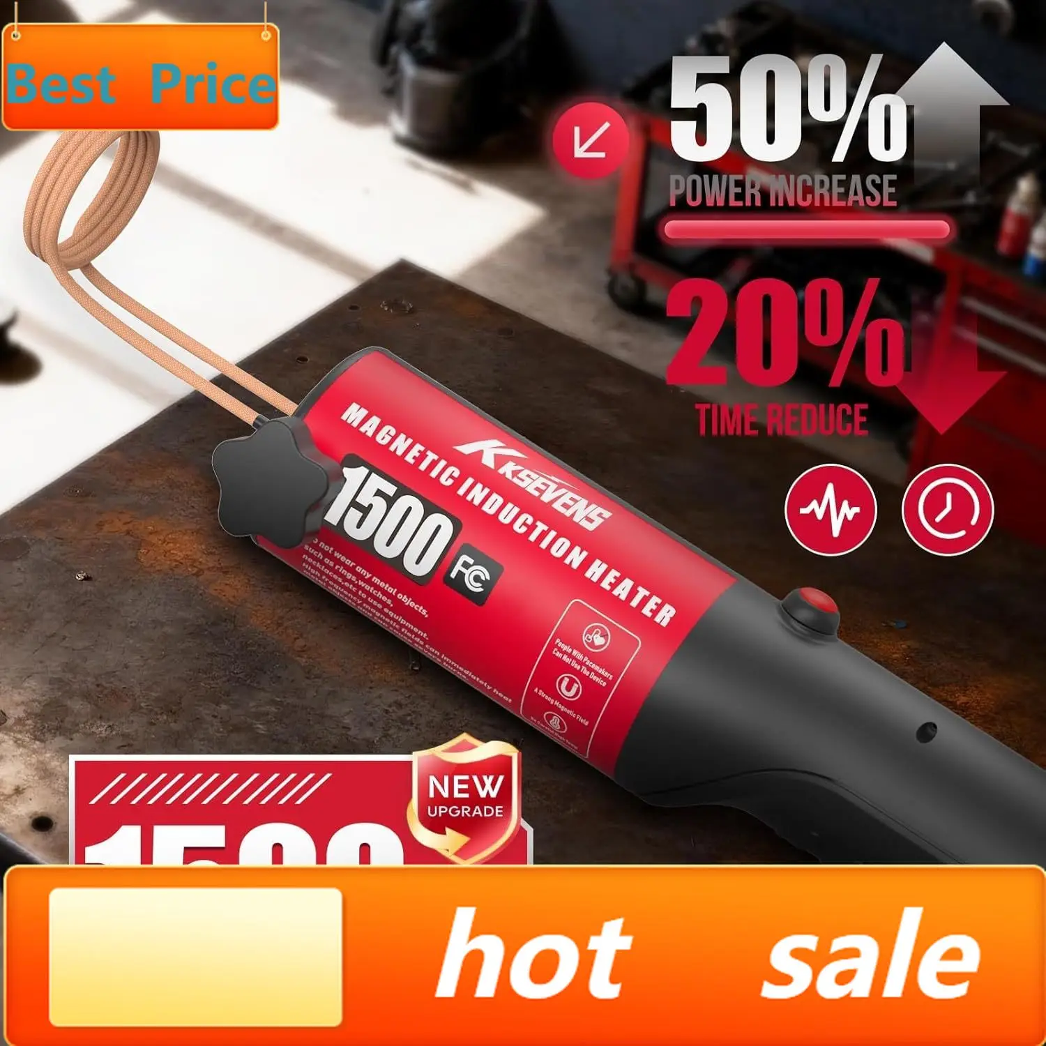 

hot-sellingInduction Heater 1500W 110V Bolt Removal,Handheld Magnetic Induction Heater Tool with 12 Coils for Rusty Screw Removi