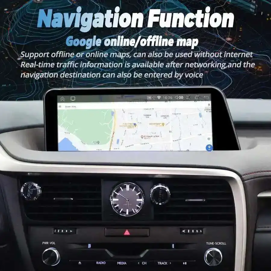 Navirider Android GPS BT pantalla Carplay para Lexus Rx450h RX200t RX350 RX300 RX 450H 200t 350 2016-2019 reproductor de vídeo estéreo para coche