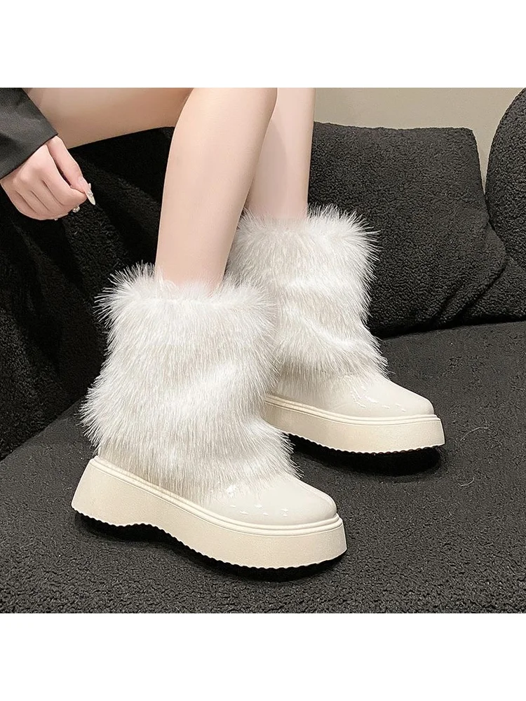 sweet-furry-and-plush-short-boots-thick-soled-snow-boots-for-girls-2025-new-winter-lolita-warm-cotton-boots