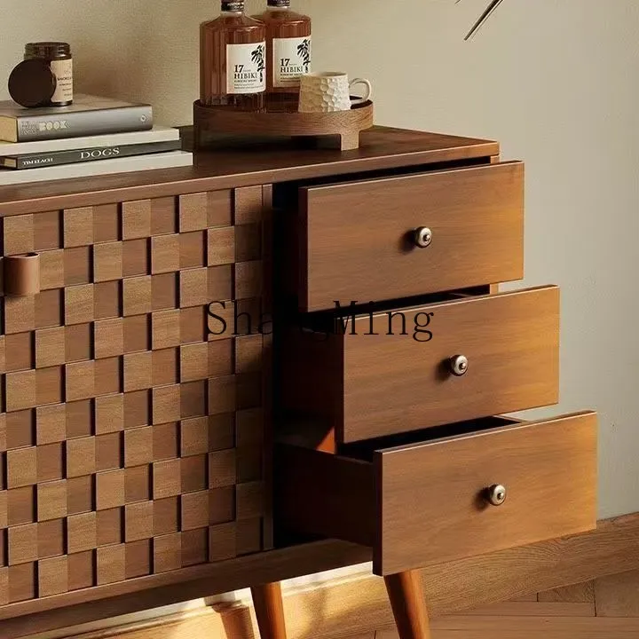 

CL Vintage Chest of Drawers Boxwood Antique Style Solid Wood Cabinet Sideboard Vintage Coffee Storage Cabinet