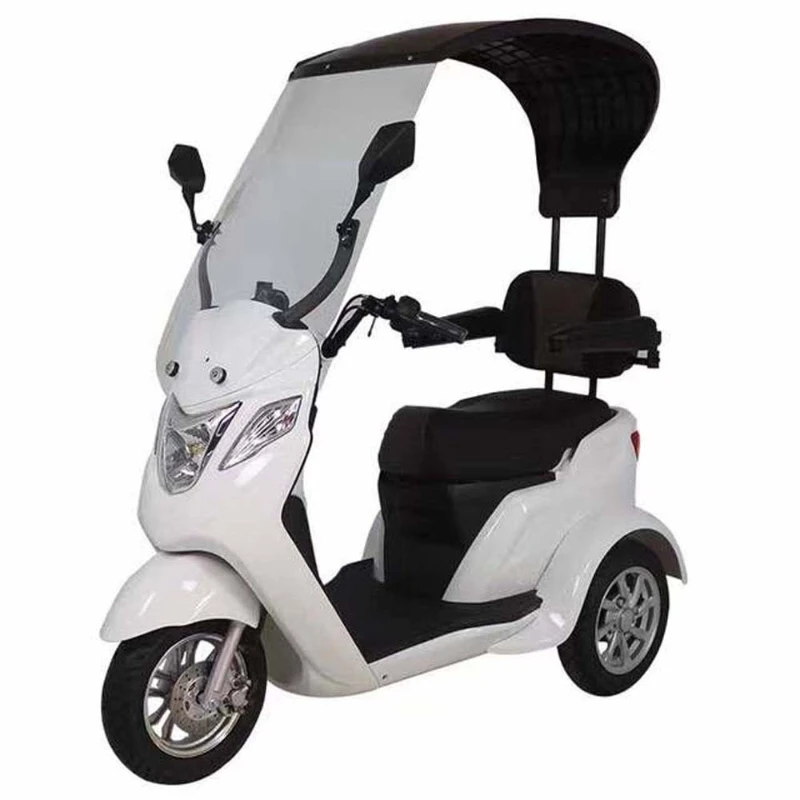 

Adult three-wheeled scooter with canopy trunk safe and stable scooter