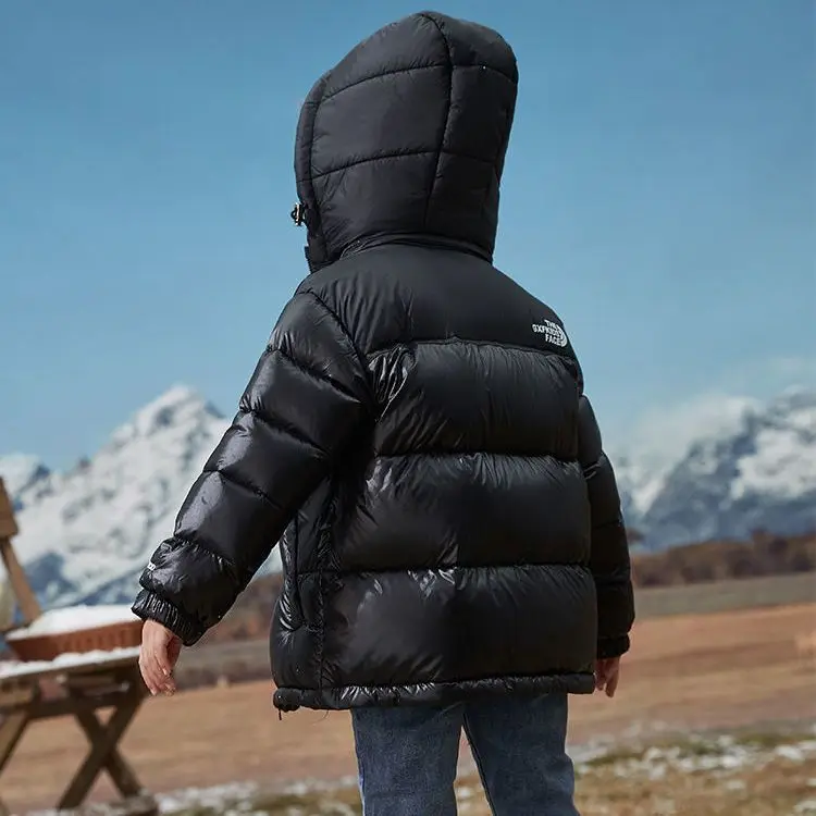 The new 2022 children down jacket short boy girl cuhk children even more winter coat hat brim children\'s clothes