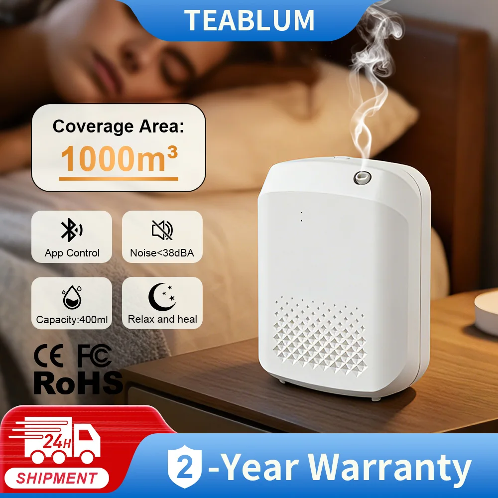 

TEABLUM Fragrance Diffuser Aromatic Diffuser Electric Home Air Freshener Machine Wall Hanging Essential Oil Diffuser for Hotel