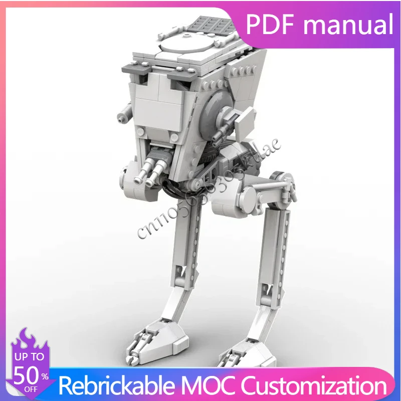 New 384 Parts Moc Articulated AT-ST Robot Star of Space Wars Walker Robot Building Blocks Assemble Brick Parts Kids DIY presents