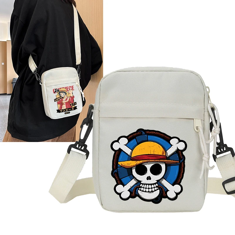 

Мужская сумка через плечо в стиле аниме One Piece, из оксфордской ткани, с изображением Луффи и Зоро, повседневная, на молнии, для телефона, для путешествий, нагрудная сумка