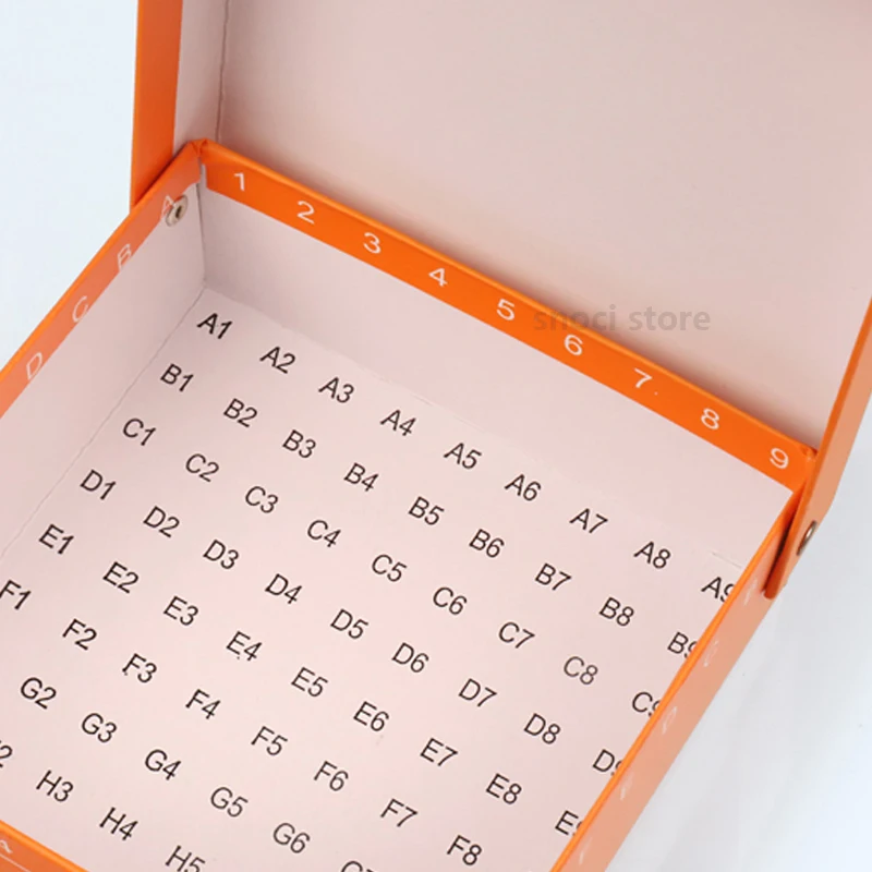 Laboratory Test Tube Box with lid Cryotube box 81-holes flip-lid Tubes boxes with lid for 1.5ml 1.8ml 2ml test tubes, 1 piece