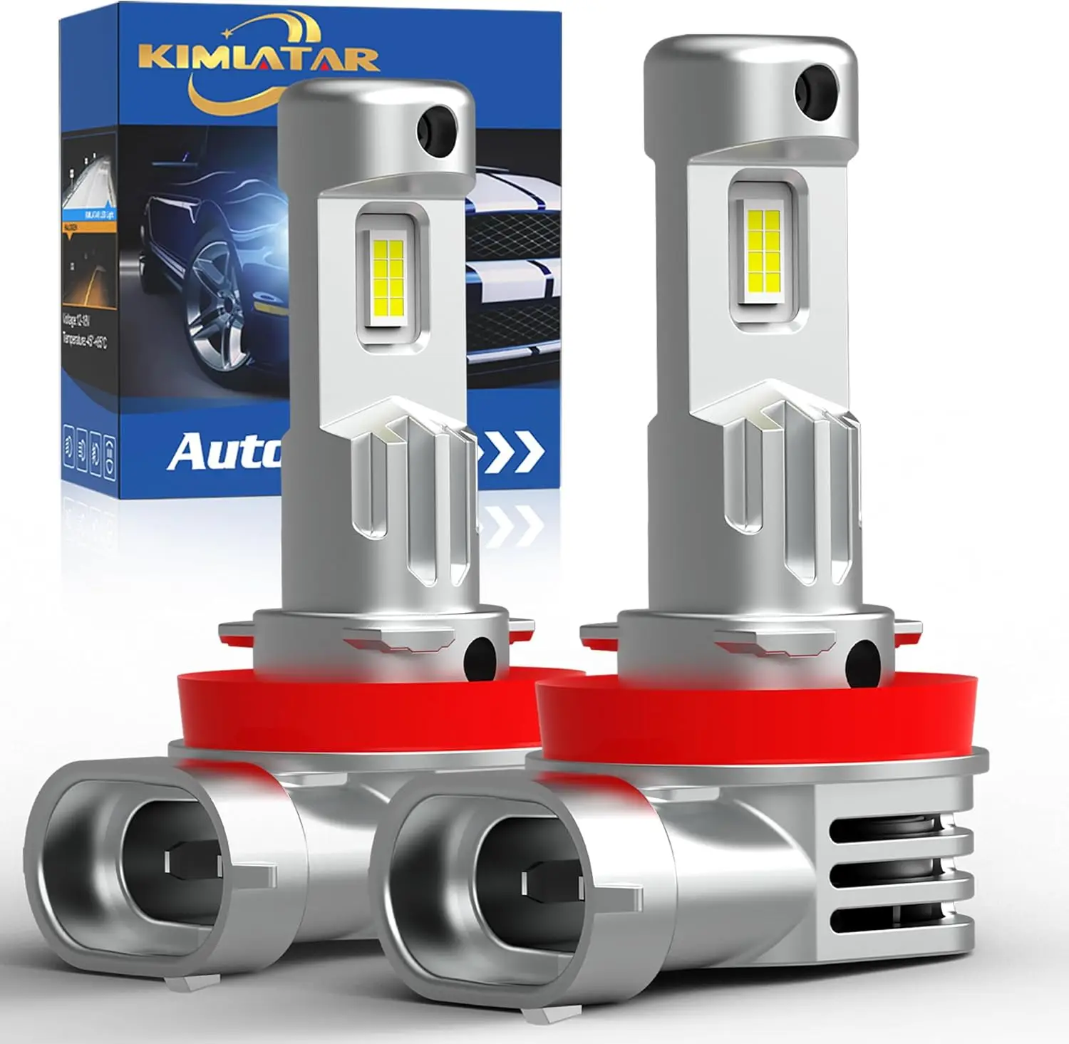 

H11 Light Bulbs, 60000LM Super Bright with Fan Cooling, 1:1 Halogen Size, Plug and Play, 10-Year Lifespan, Pack of 2