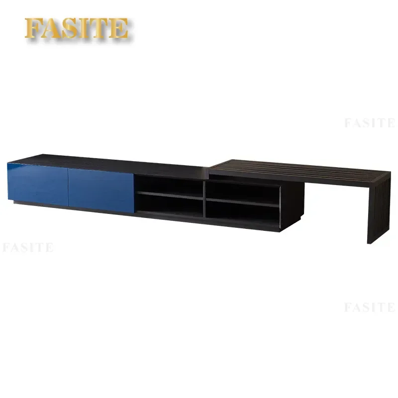 For Italian Minimalist Telescopic TV Cabinet Coffee Table Combo Modern Light Luxury Simple Living Room Furniture