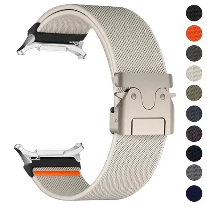 Cinturino in nylon per Samsung Galaxy Watch Ultra 47mm Bracciale con cinturino elastico intrecciato senza spazi vuoti per cinturino Galaxy Watch Ultra 47mm