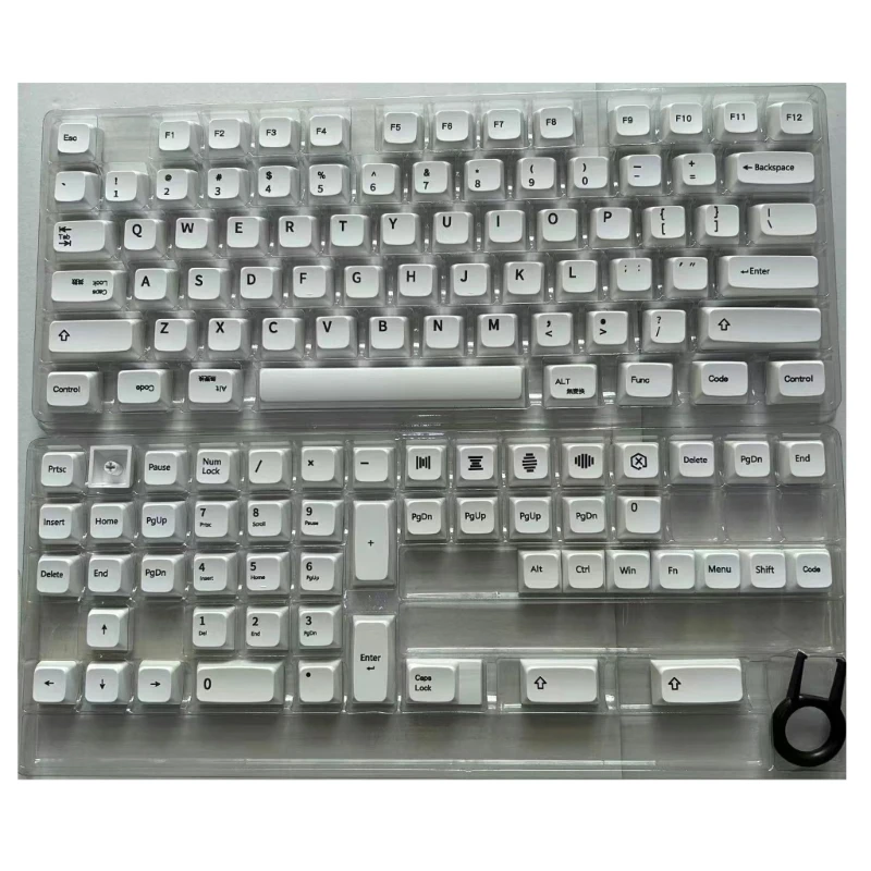 XDA Profile Keycaps Thick PBT Sublimations for 127Keys Mechanical Keyboards Minimalist White Keycap Set