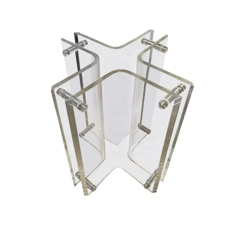 Custom Luxury Acrylic Pre-installed Modern Dining Table Base Display Stand for Furniture