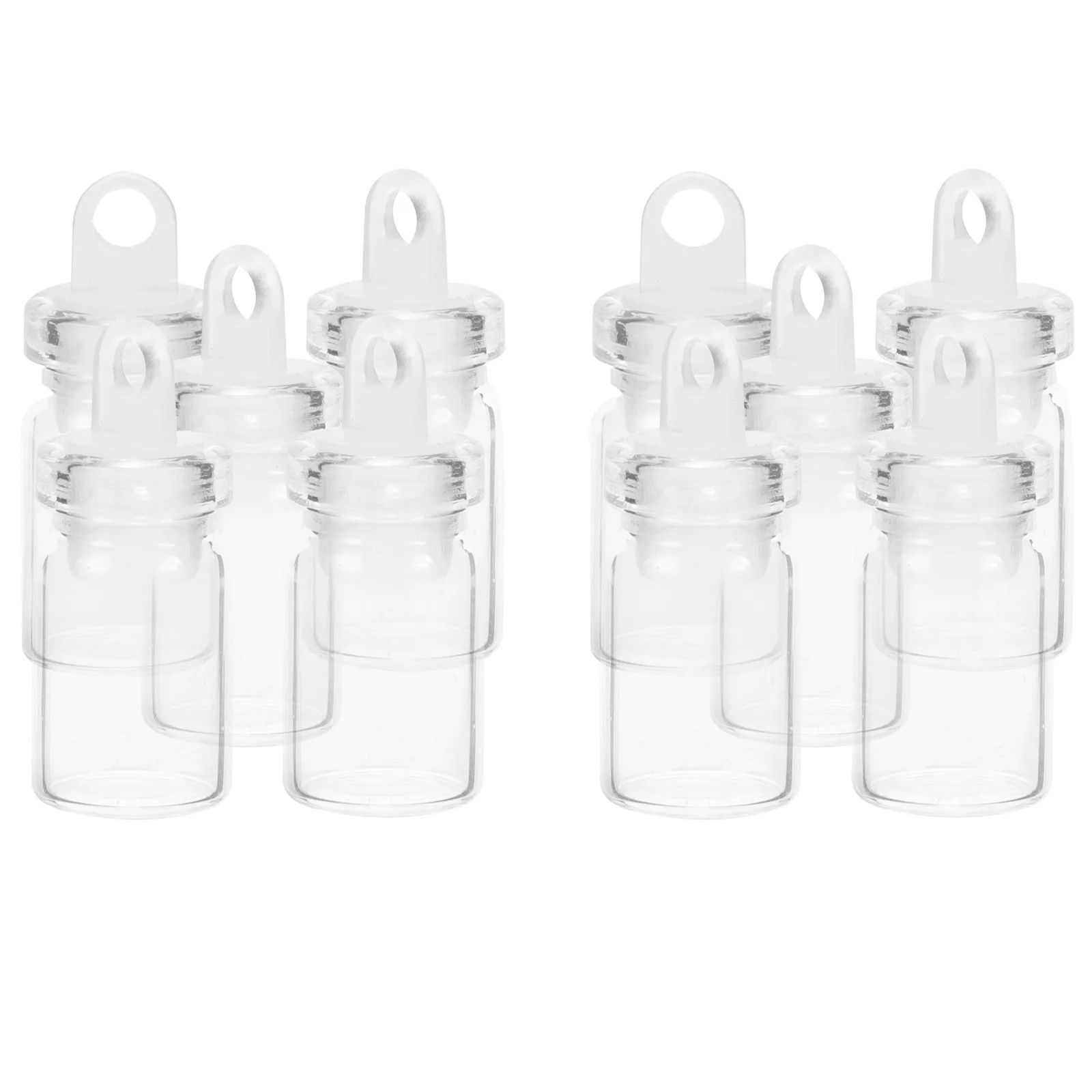 

10Pcs Mini Transparent Glass Bottles Plastic Sealed Tiny Bottles for DIY Jewelry Craft Small Jars Mini Jars with Plastic Lids