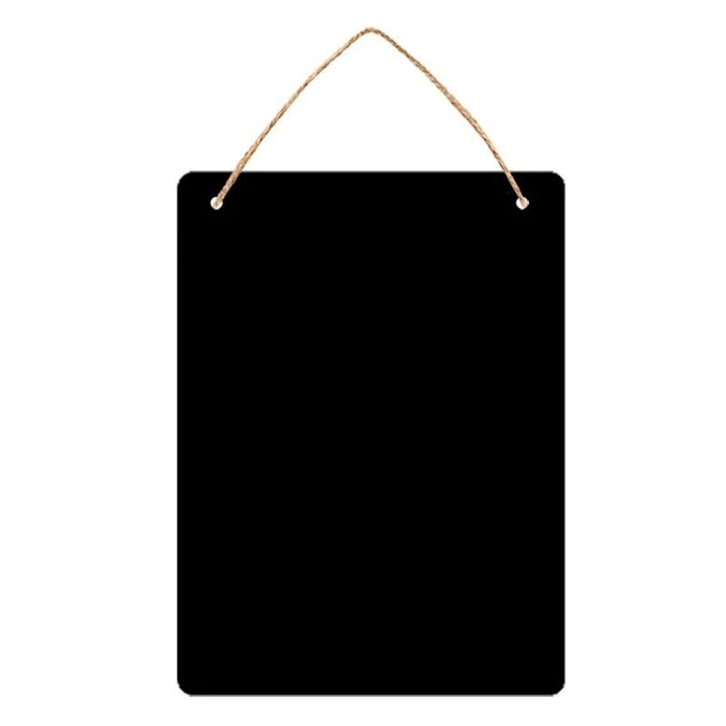 W89C Double Sided Erasable Chalkboard Signs Small Message Board Hanging Blackboard Sign for Wedding Bakery Home Party