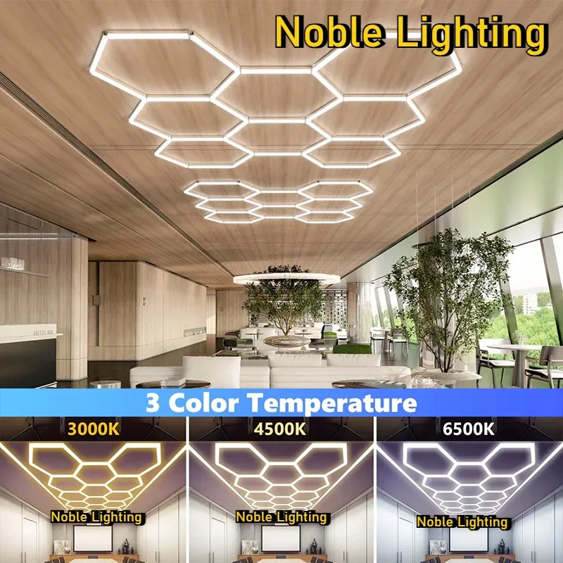 5000K Honeycomb Ceiling Lamp Garage Hexagon Led Ceiling Light for Barbershop Honeycomb Light 4000K Customized Detailing Lighting