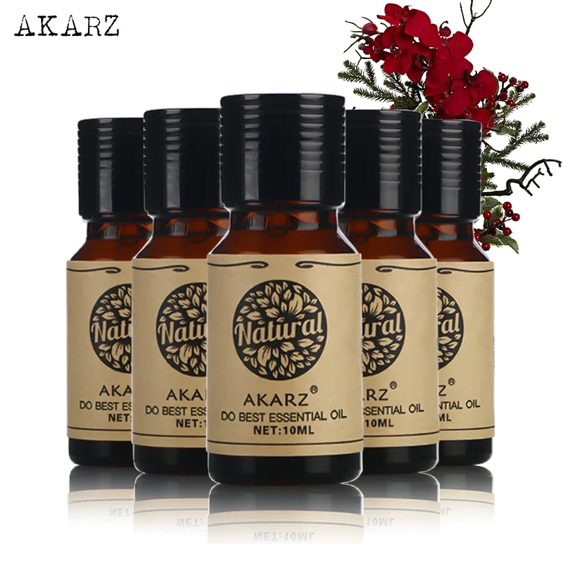 

AKARZ Musk Sandalwood Eucalyptus Osmanthus Honeysuckle Essential Oil Set for Aromatherapy Massage Spa Bath Skin Care - 10ml*5