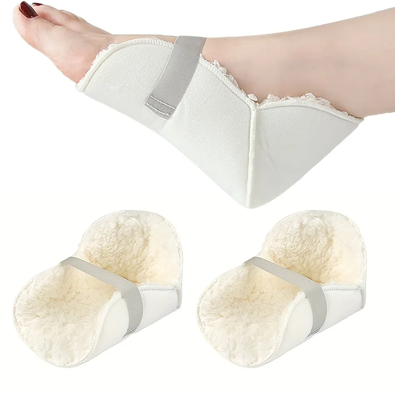 1pcs Heel Protectors Sheepskin Adjustable Heel Protectors for Pressure Sores Fleece Soft and Comfort Cover for Sitting or in Bed